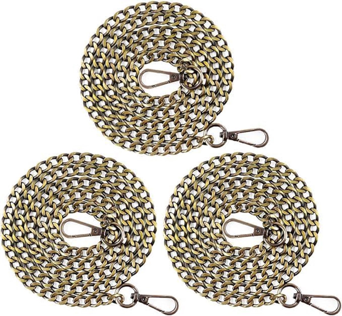 3 stuks portemonnee ketting riem slank breed 7mm voor comfortabele platte metalen band
