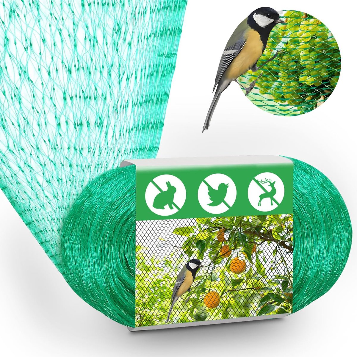 Vogelbeschermnet 6 x 10 m - Fijnmazig net - Herbruikbaar - Ideaal voor balkon en planten - SnelShoppen