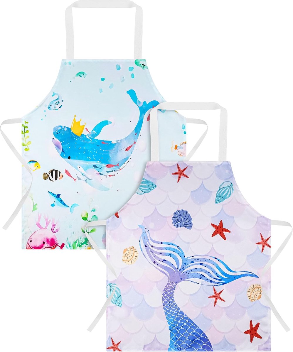 Kinderschorten 2 Stuks - Waterdichte Speelschort voor Peuters - Cartoon Stijl - Ideaal voor Koken en Schilderen - SnelShoppen
