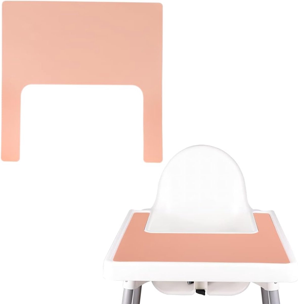 SnelShoppen - Silicone Kinderstoel Placemat voor IKEA Antilop, Baby High Chair Tray, Voedselbestendig, BPA Vrij, Zacht en Duurzaam, Dusty Blue, Geschi