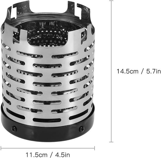 Thijox - Sarini Mini Camping Kachel - Lichtgewicht Draagbare Roestvrij Staal Outdoor Gas Kachel voor Kamperen, Vissen en Buitenavonturen - Zilver van Thijox — afbeelding 4