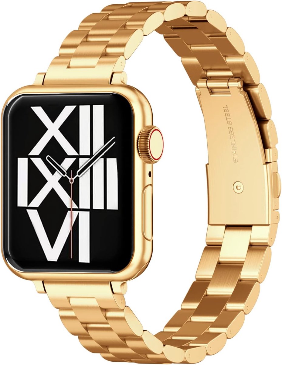 Dunne horlogeband voor Apple Watch - slim metalen band - geschikt voor dames en heren - stijlvol en comfortabel - SnelShoppen