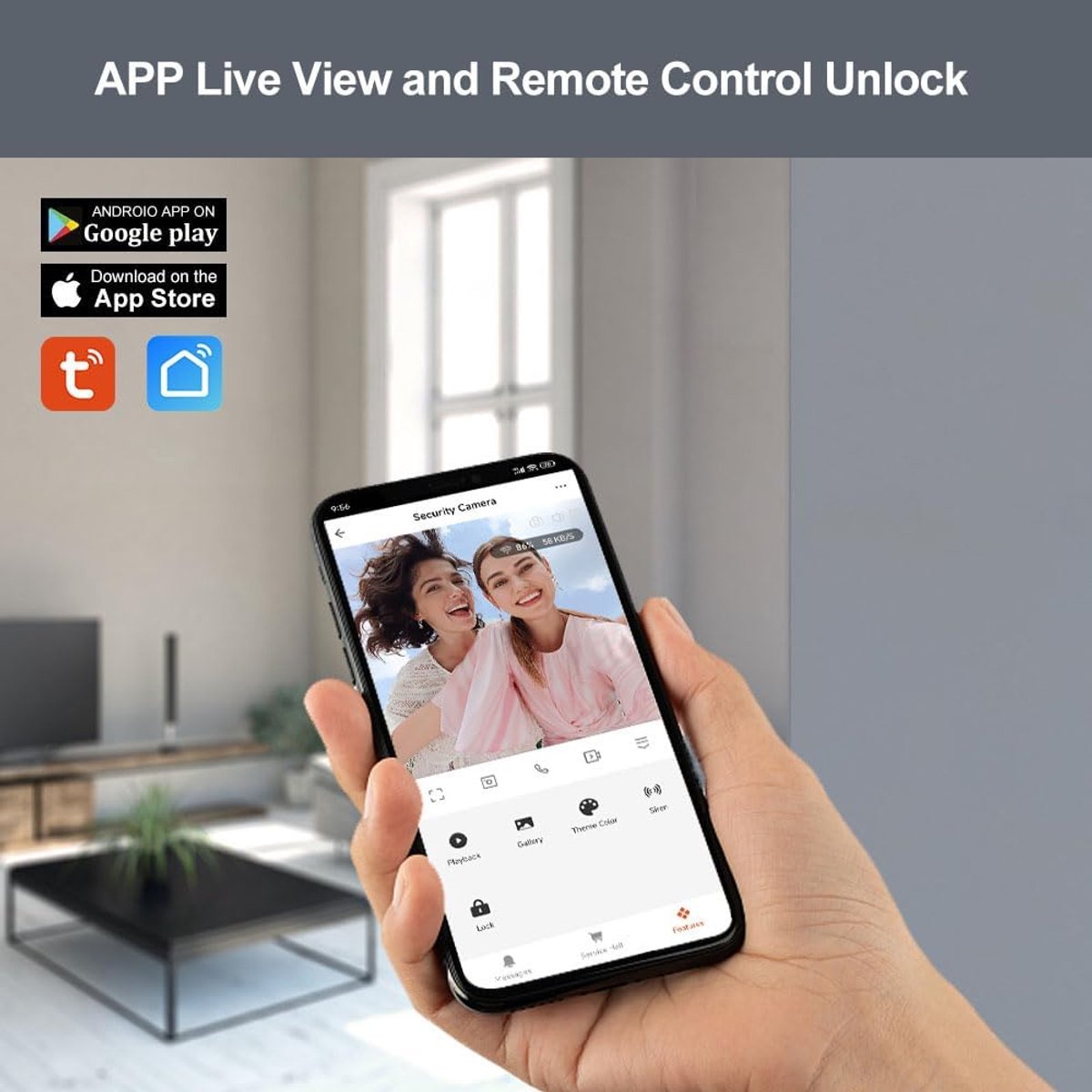 SnelShoppen - Deurintercomsysteem 1080p HD Wifi Videocamera met 7 Inch Kleur Monitor voor 3 Woningen, 120 Graden Nachtzicht en 2-Weg Audio