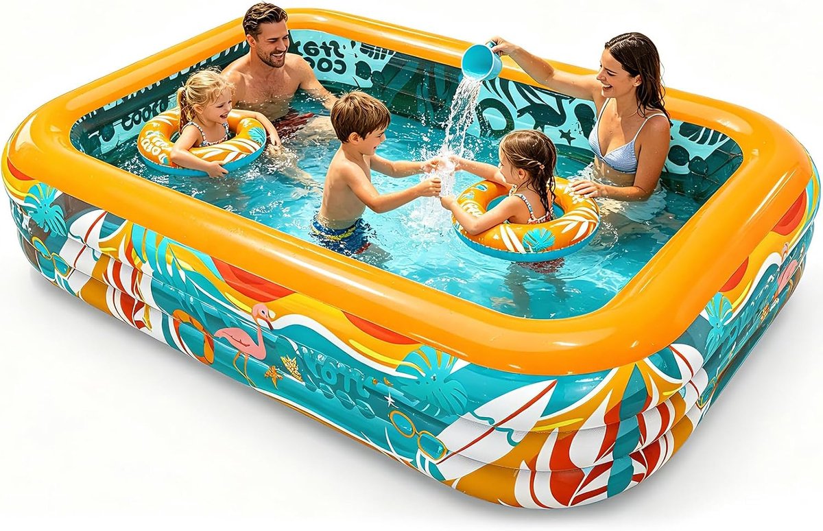 Opblaasbare zwembad 305 x 72 x 22 cm - XXL tuinvijver - Voor volwassenen en kinderen - Onbeperkt waterplezier - SnelShoppen