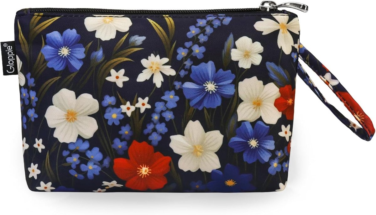 Make-up tas klein - tri-color boeket en zwart - elegant ontwerp - ideaal voor reizen - SnelShoppen