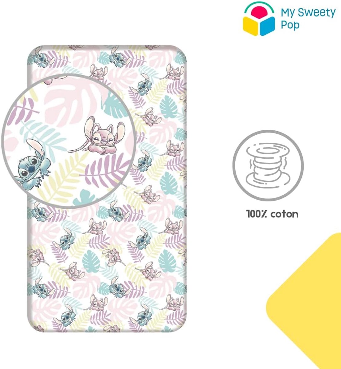 Fitted sheet 90 x 200 cm - wit katoen - elastische hoeken - ideaal voor kinderen - SnelShoppen