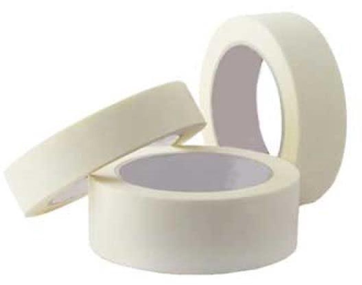 Maskerband - Rol tape - Afplakken ramen - Waterdichte afwerking - 19 x 50 m - Wit