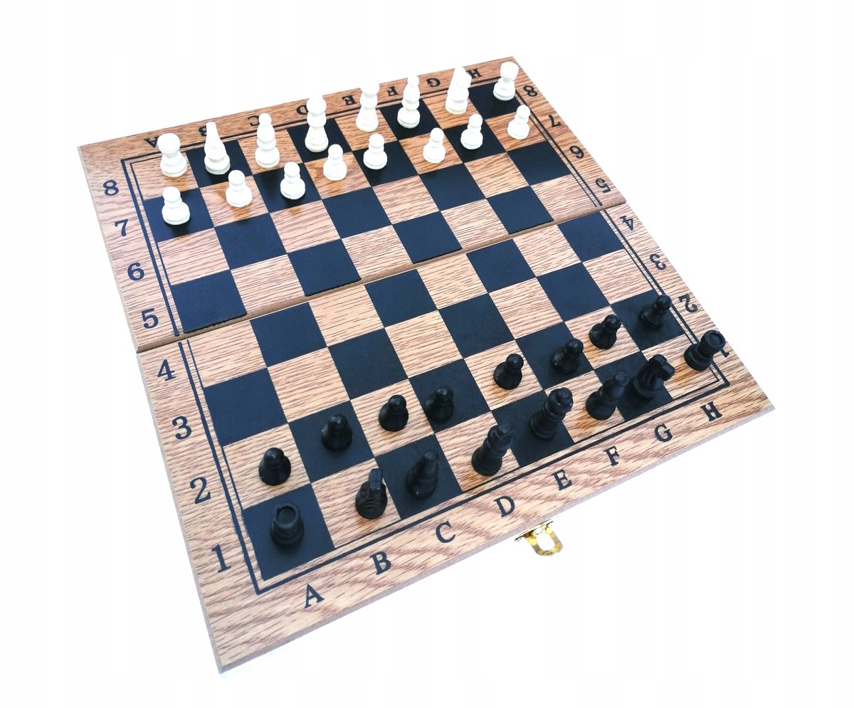 Houten Schaken en Dammen Set 3-in-1 met Backgammon