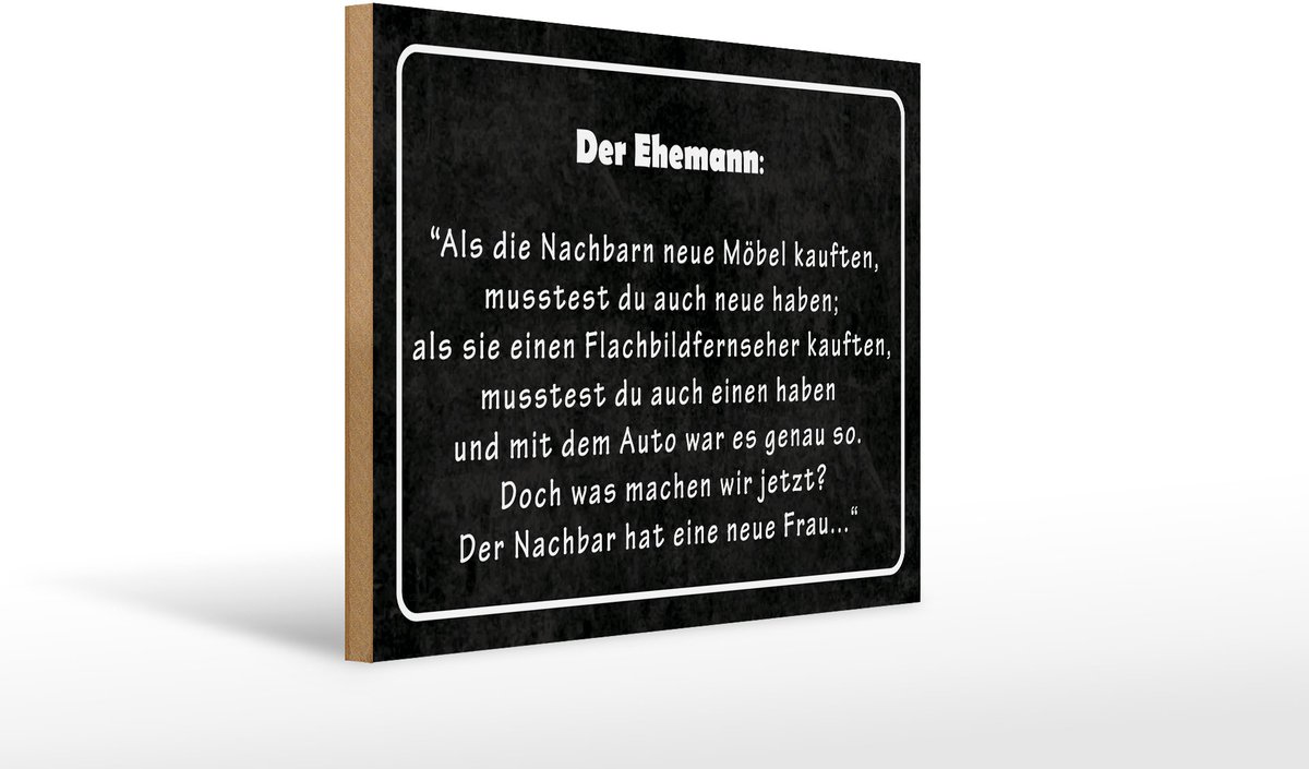 Holzschild Spruch 30x40 cm Der Ehemann Deko Schild