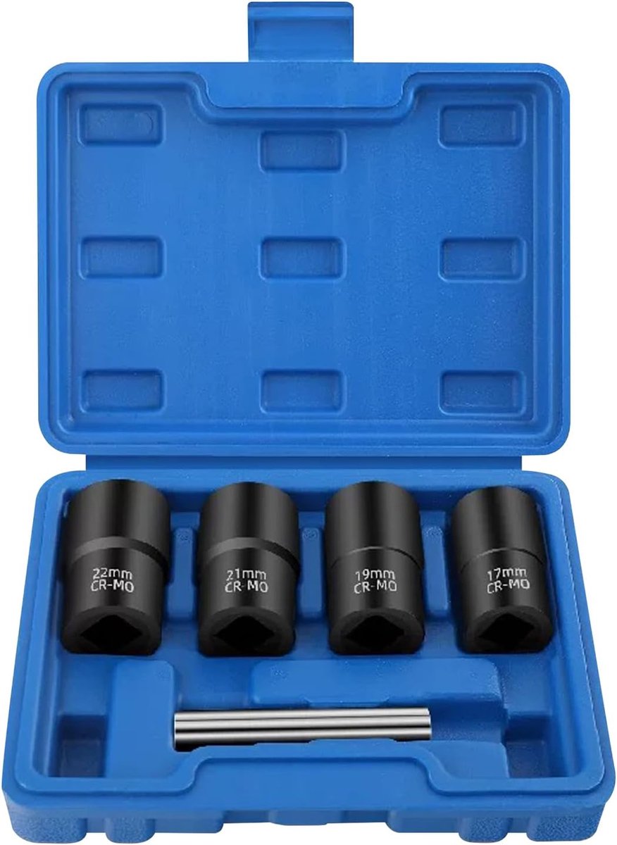 WIYETY, 5-delige set voor het verwijderen van spiraalmoeren en bouten (17-22 mm)