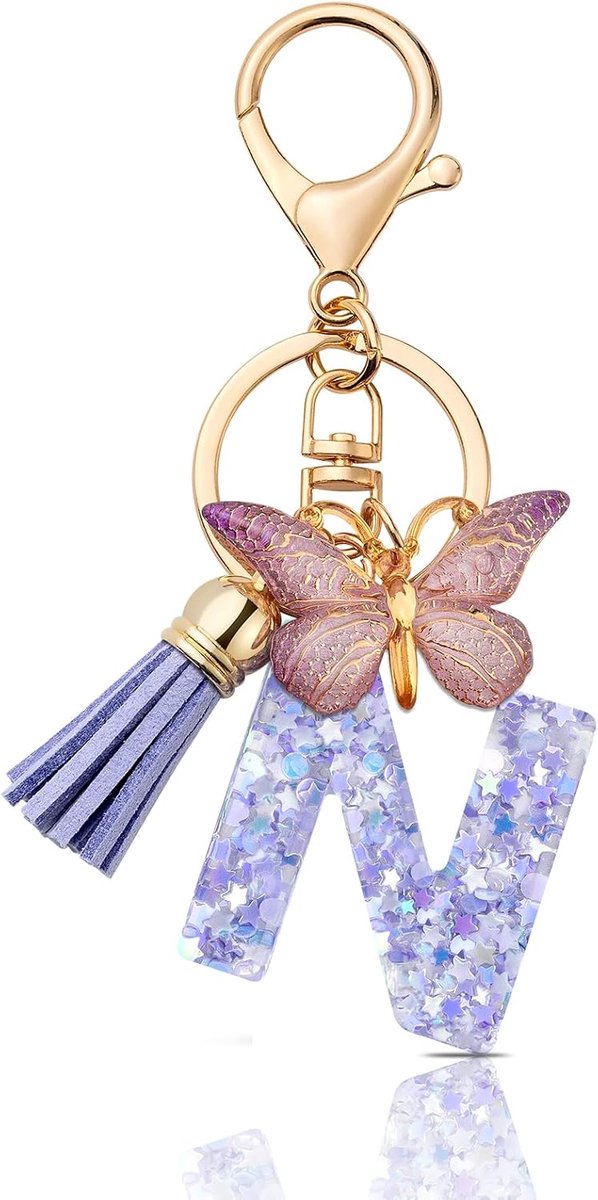 Sleutelhanger met Letter Beginletter Alphabet Vrouwen | Geschenken Gepersonaliseerde Sleutelhanger met Letter voor Vrouwen, een Leuk Accessoire voor Sleutels Tas of Rugzak