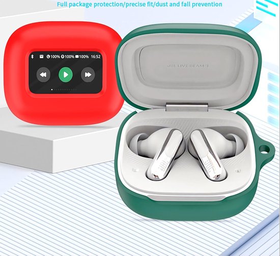 Hoesjes compatibel met JBL Live Beam 3, siliconen hoes, lichtgewicht, schokbestendig, draagbaar, legergroen — afbeelding 3