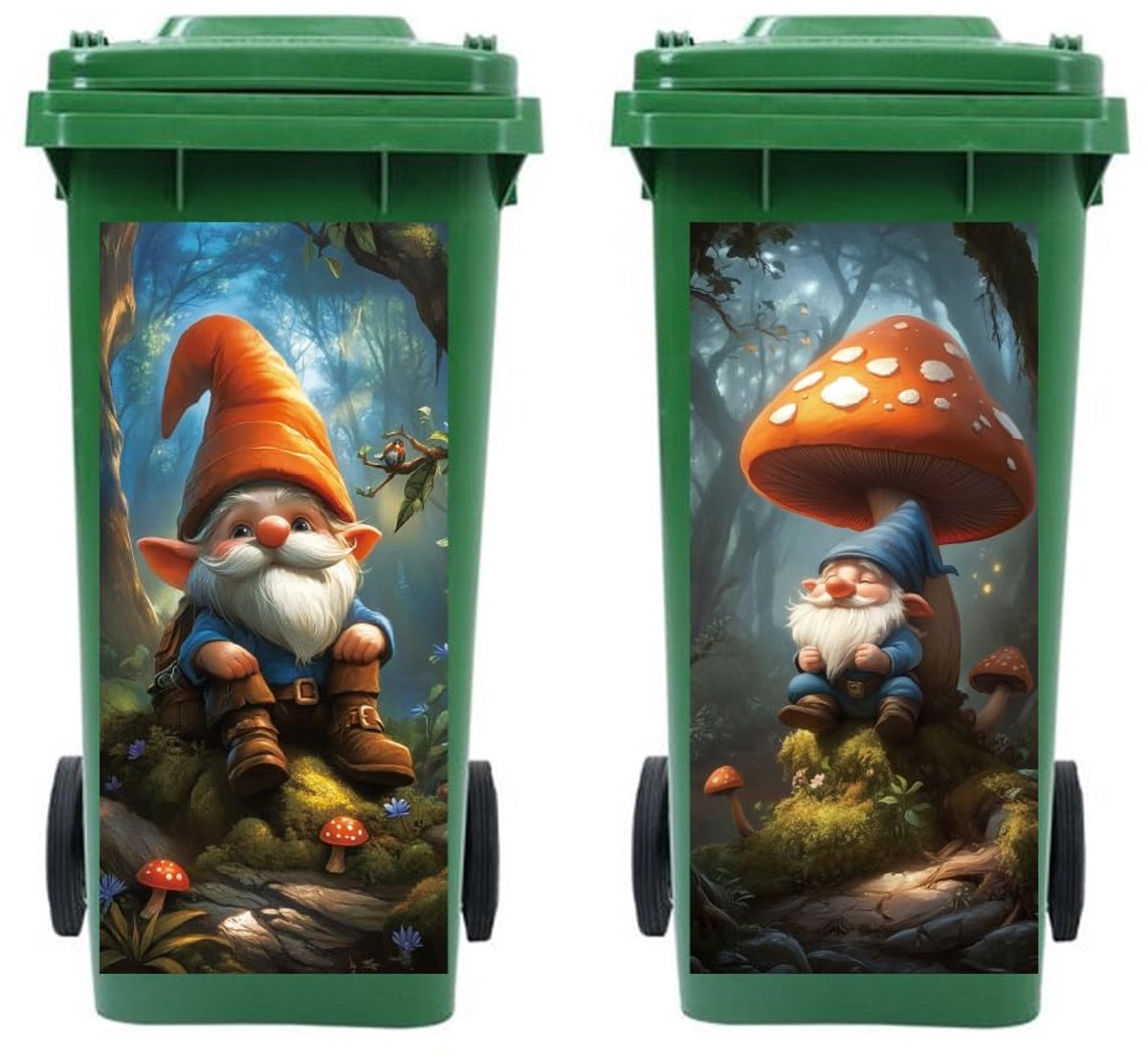 Rolcontainerstickers 2 vellen 38,1 cm x 81,3 cm - Waterdicht Zelfklevend - Bos en Gnomenkolen - SnelShoppen