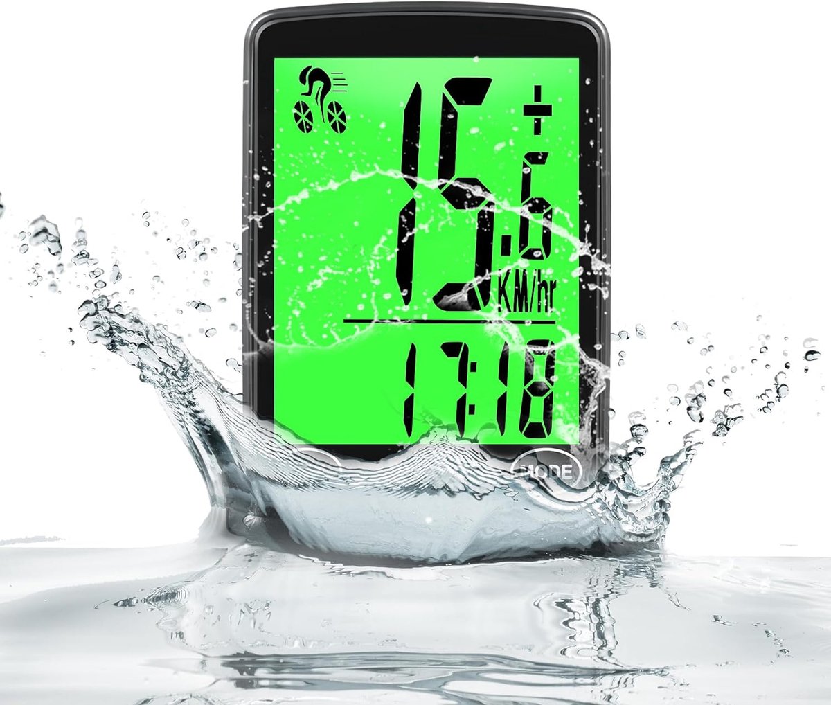 fietscomputer met achtergrondverlicht display, automatische start/stop, draadloze snelheidsmeter, IPX6 waterdichte fietscomputer met 24 functies