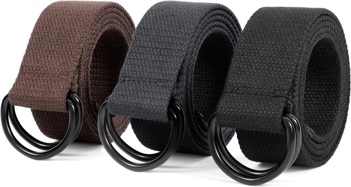 Canvas riem voor heren, geweven casual riem, 3,8 cm breed
