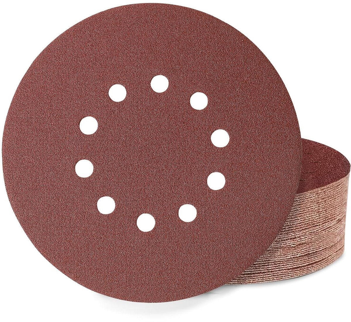 40 stuks schuurpapier 225 mm klittenband, 10 gaten 225 mm schuurschijven korrel 80 voor langnekschuurmachine, droogbouwschuurmachine, plafondslijper en schuurgiraf