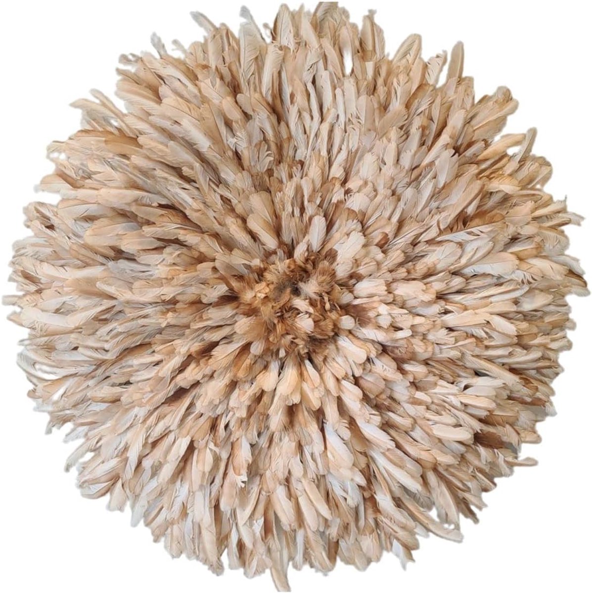 Juju Hoed Natuurlijk Bruin Beige [5 beschikbare maten] Afrikaanse Bamileke Wanddecoratie Handgemaakte Decor Kameroen, Geschenkidee (14inch-35cm)