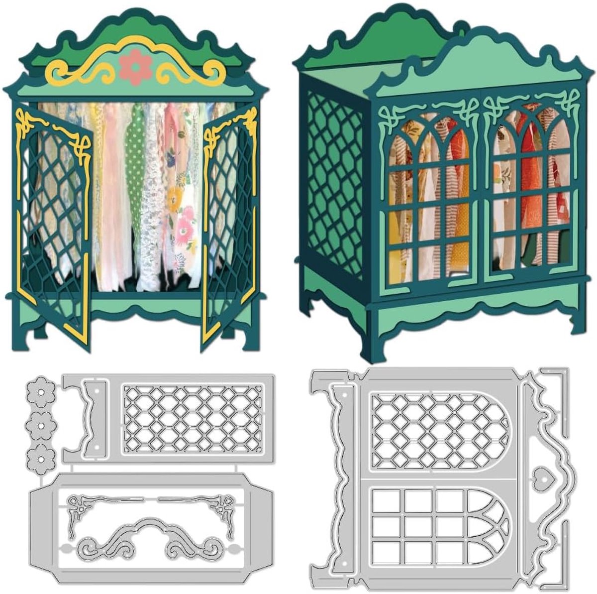 3D Retro Kast Metalen Snijmallen Koolstofstaal Sjablonen Scrapbooking Embossjablonen Voor Kaarten Maken DIY Ambachten Wenskaarten Cadeau