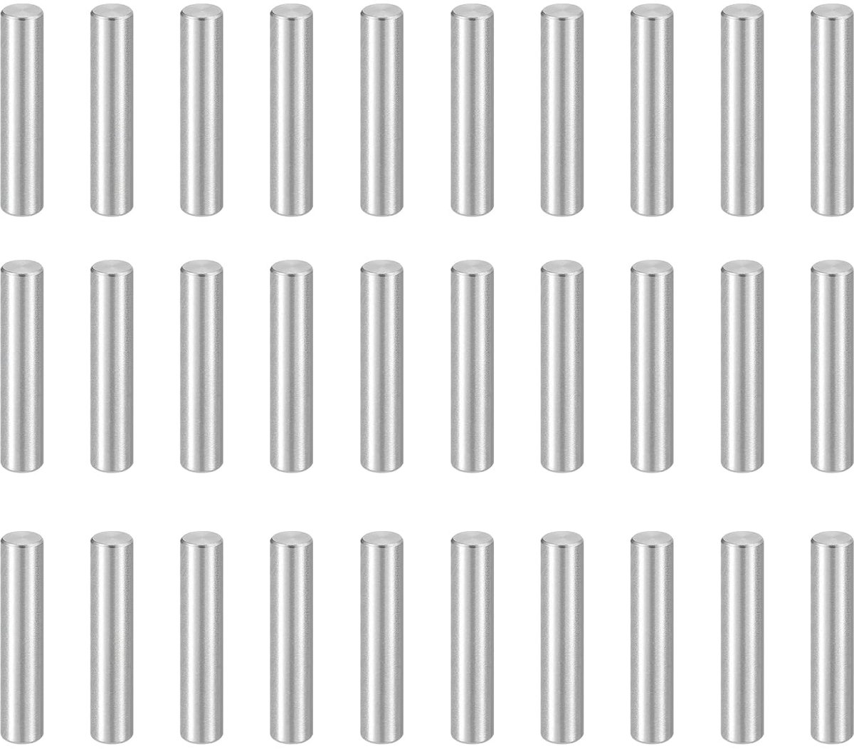 50 stuks pluggen M6 (6 mm) x 30 mm, 304 roestvrij staal, cilindrische plankpennen, bevestigingselementen voor metalen apparaten, houten meubels, doe-het-zelf installatie, zilver
