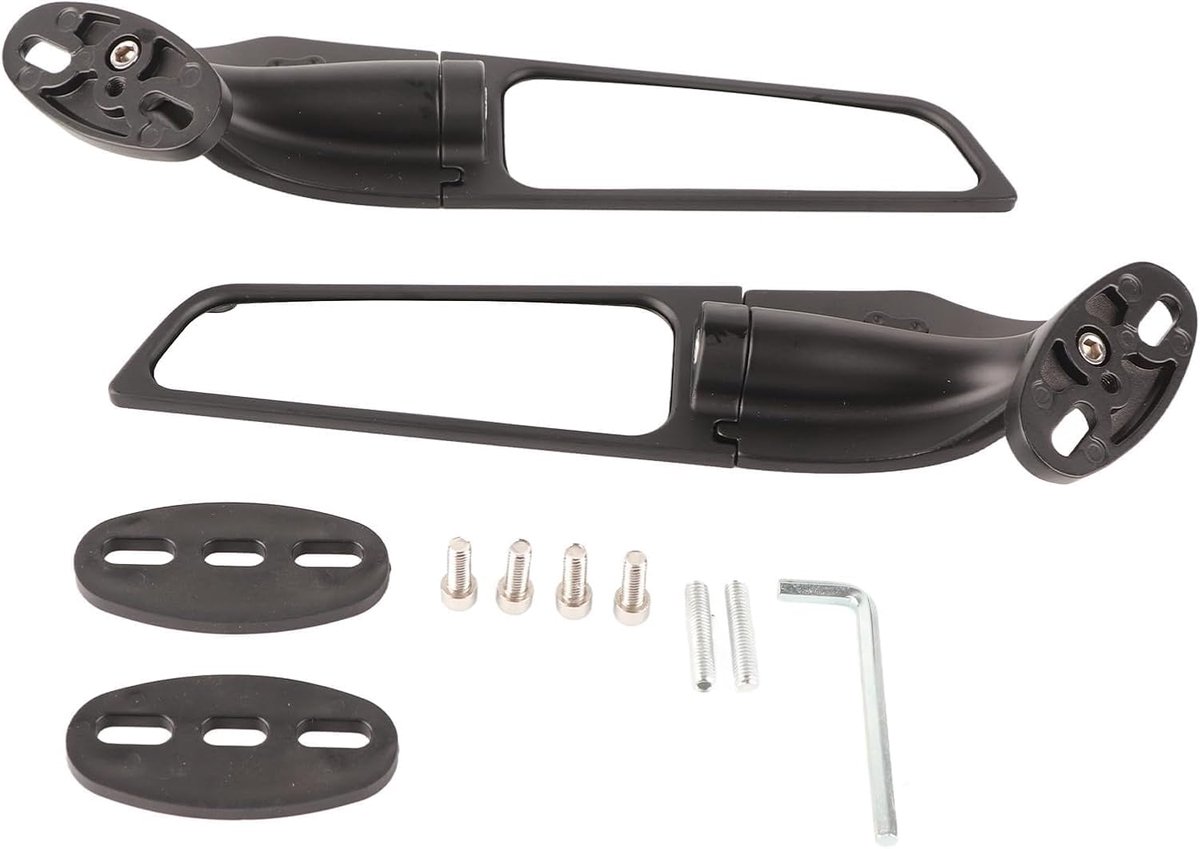 2 stuks motorspiegels, achteruitkijkspiegel, verstelbare, draaibare windvleugel, motorspiegels als vervanging voor 250 300 H2 H4 400 650 (2018-2022) en ZX10R ZX6R ZX-636 (2019-2022)