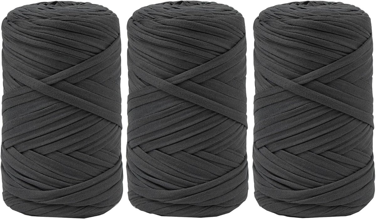 3 x 200 g T-shirtgaren, T-shirtgaren om te haken, geschikt voor gehaakte tassen, manden, wandkleden, woonaccessoires en doe-het-zelfprojecten