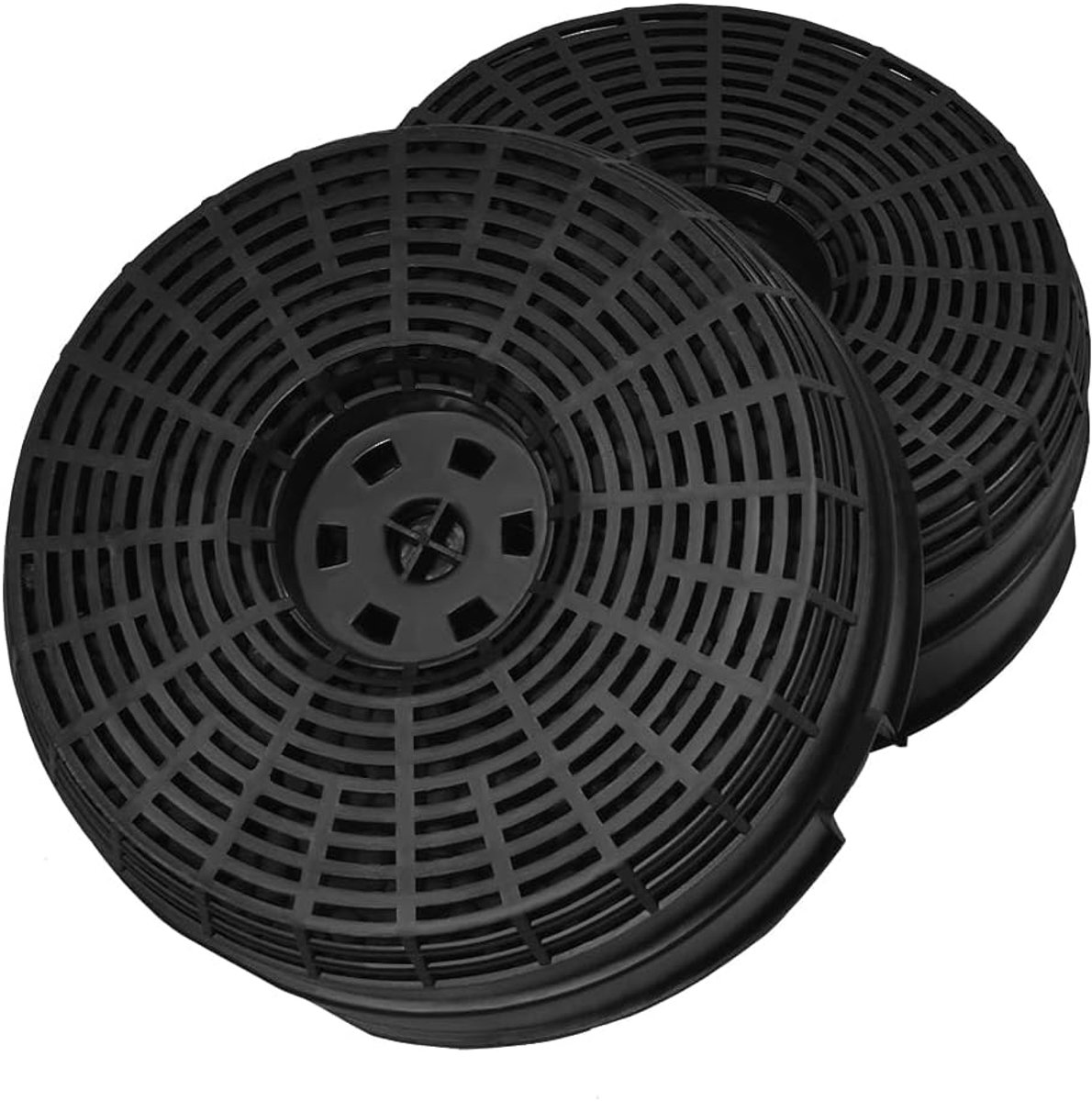 2 x AllSpares actieve koolfilter voor afzuigkappen, geschikt voor AllSpares DHZ2600 / 00752620, Whirlpool AKB000/Type 58, Samsung MA-CF102, Elica CFC0038000 & Respekta CFC0038000, diameter 142 mm