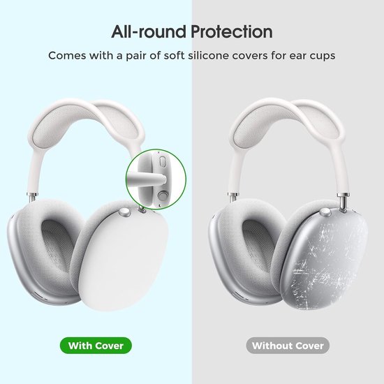 Reishoofdtelefoonhoes voor Nieuwe AirPods Max, Hardshell Koffer met Gaasvak, Case voor AirPods Max en Andere Accessoires -Grijs — afbeelding 5