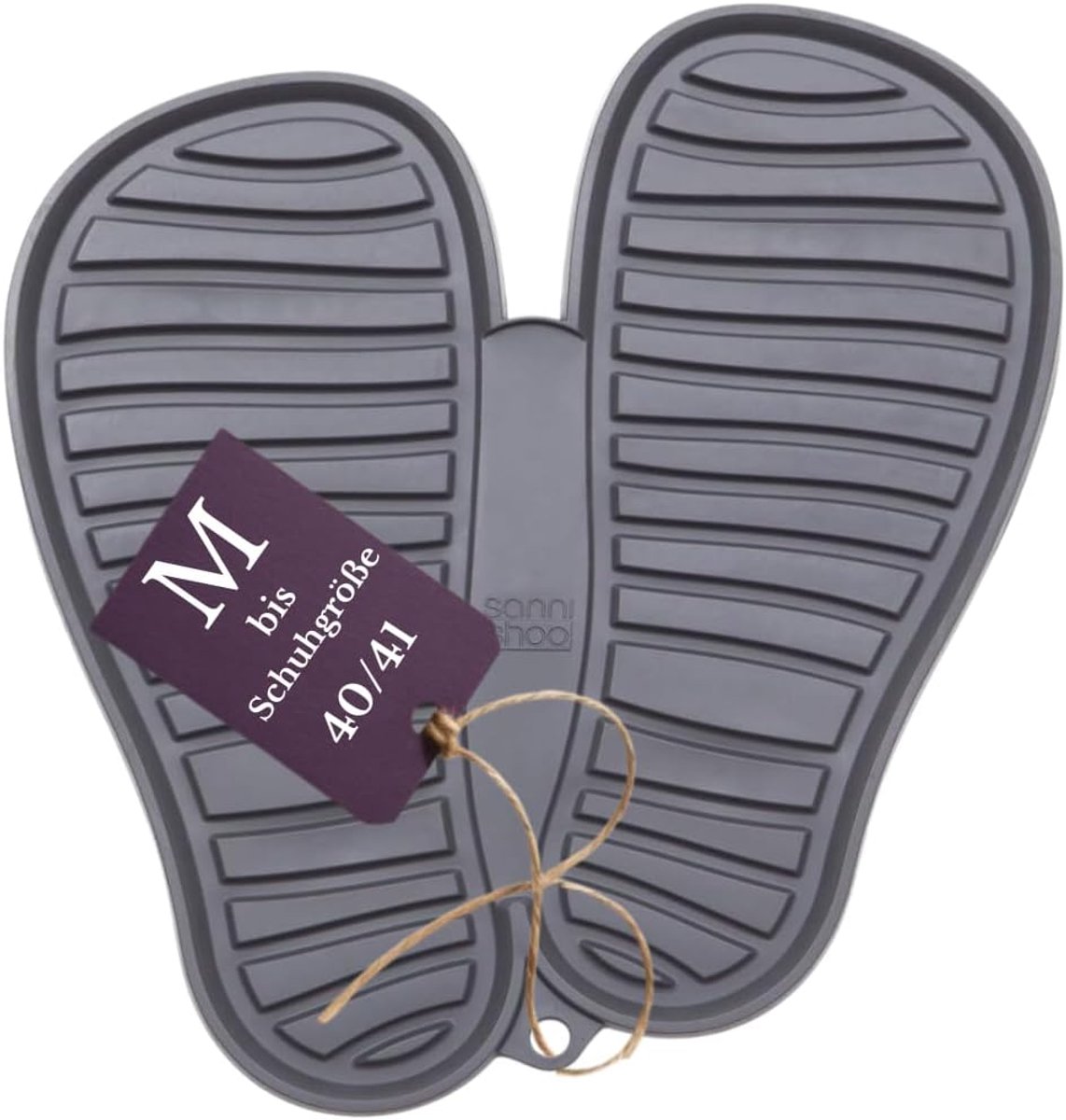 Shoo, Shoo.pad, flexible, maschinenwaschbare Schuhablassmatte, Schuhregal, Schuhablauf, Abtropffläche und Schmutzsammelmatte für Schuhe, grau, M bis Grösse 41