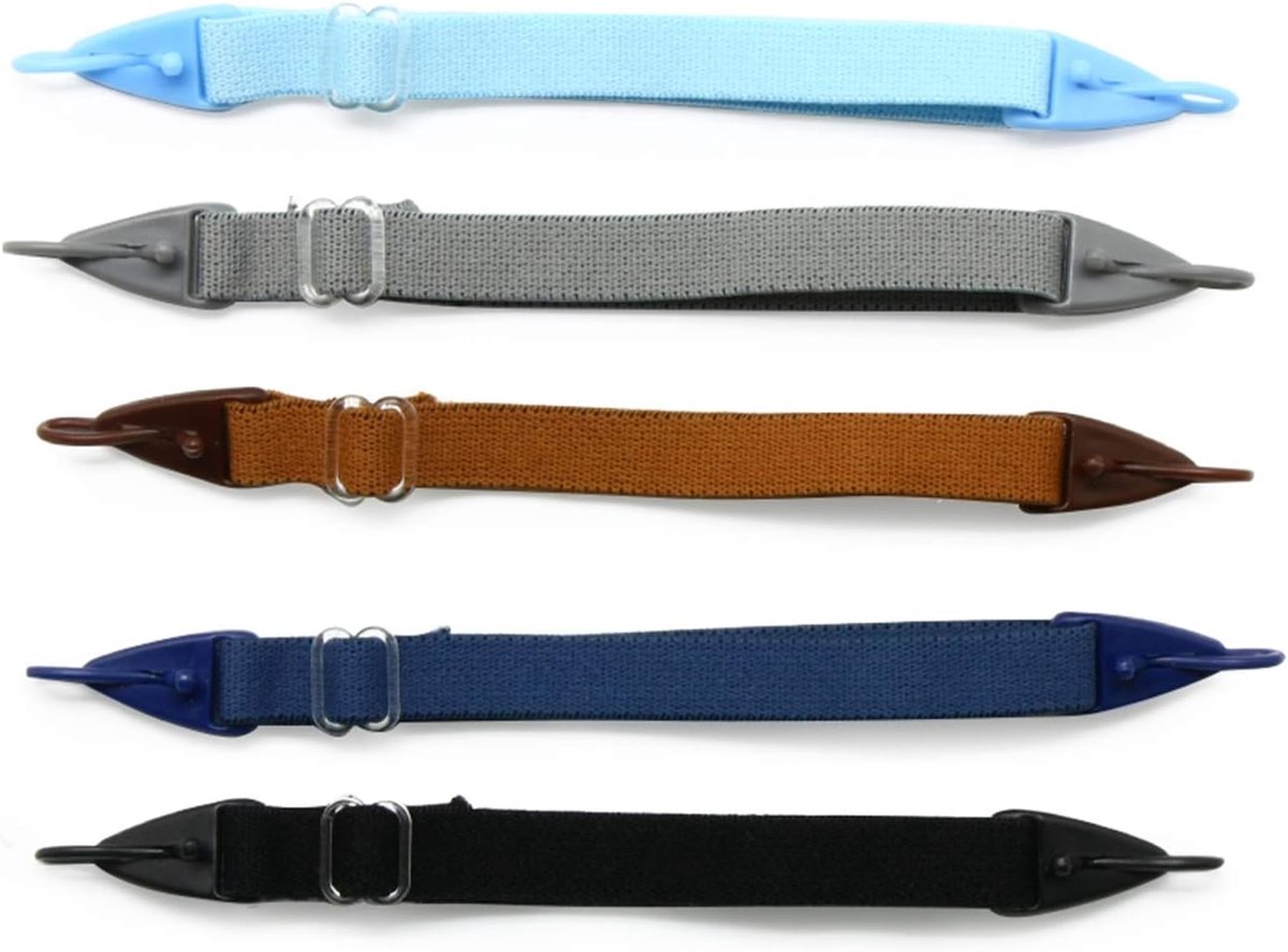Brillenriem voor kinderen, brillenkoord voor kinderen, sportbrilhoofdband (5 stuks per verpakking) (gemengde kleuren voor jongens)