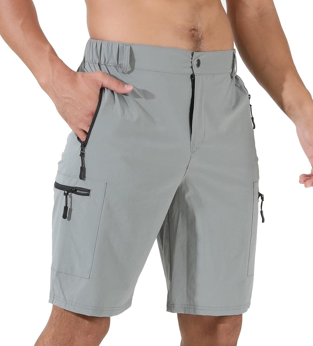 Shorts voor heren, outdoor, lichtgewicht, sneldrogende shorts, golf, wandelen, klimmen, vissen, korte broek met ritszakken