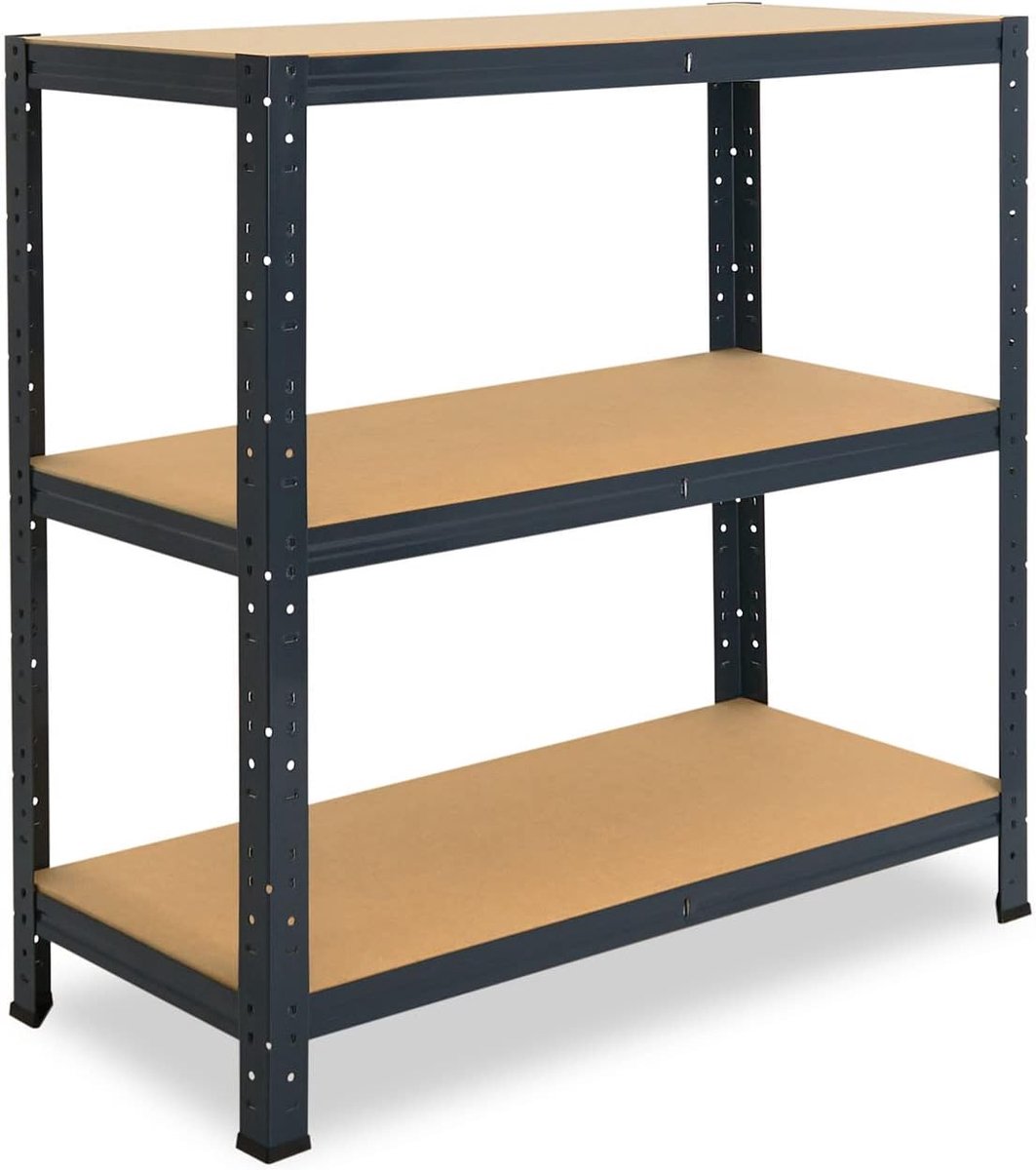 shelfplaza Home 100x23x50cm metalen stellingkast antraciet: 3x175kg | stellingen Berging stelling Garagekast Metalen opslagstelling Opbergstelling Zware stelling Opslagrek Garage stelling