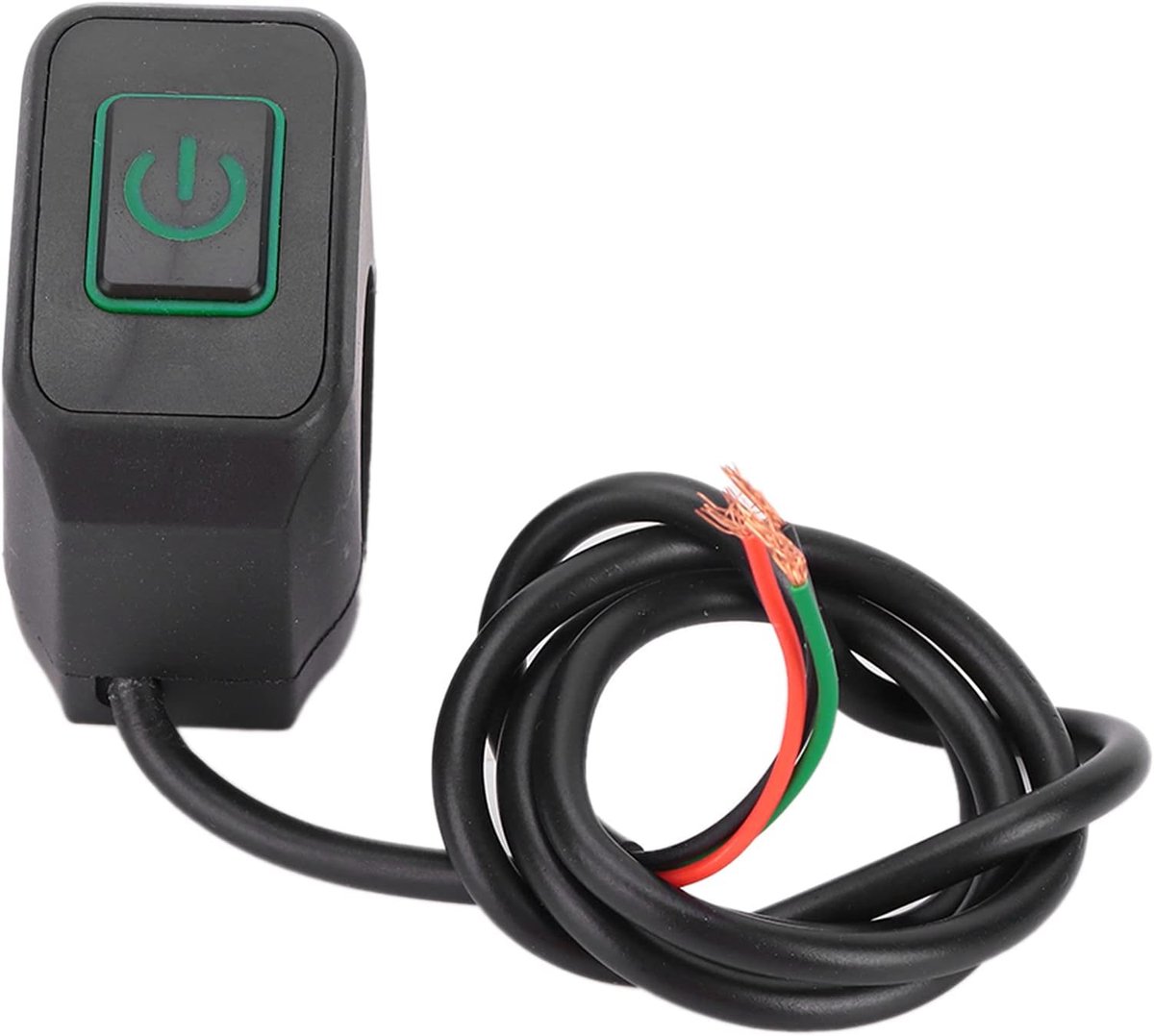 22mm Motorfiets Stuur Schakelaar, Motor ATV Lichtschakelaar Controle Knop Waterdicht Universeel voor Koplamp (ABS Metaal)(Groente)