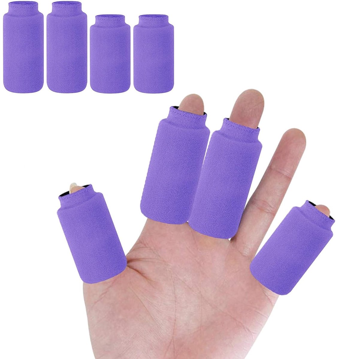 Vingergel Ice Pack 4 vinger ijs mouwen blijvende koude kompres koude packs voor verwondingen artritis tendinitis jicht tendinitis verstuikingen, paars