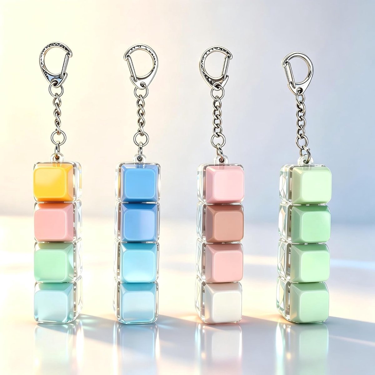 4 stuks sleutelhangers Fidget Toys, anti-stress toetsenbord, fidget toetsenbord, fidget decompressiespeelgoed met imitatie toetsenbord, anti-stress speelgoed voor volwassenen, ontspannen en tijd
