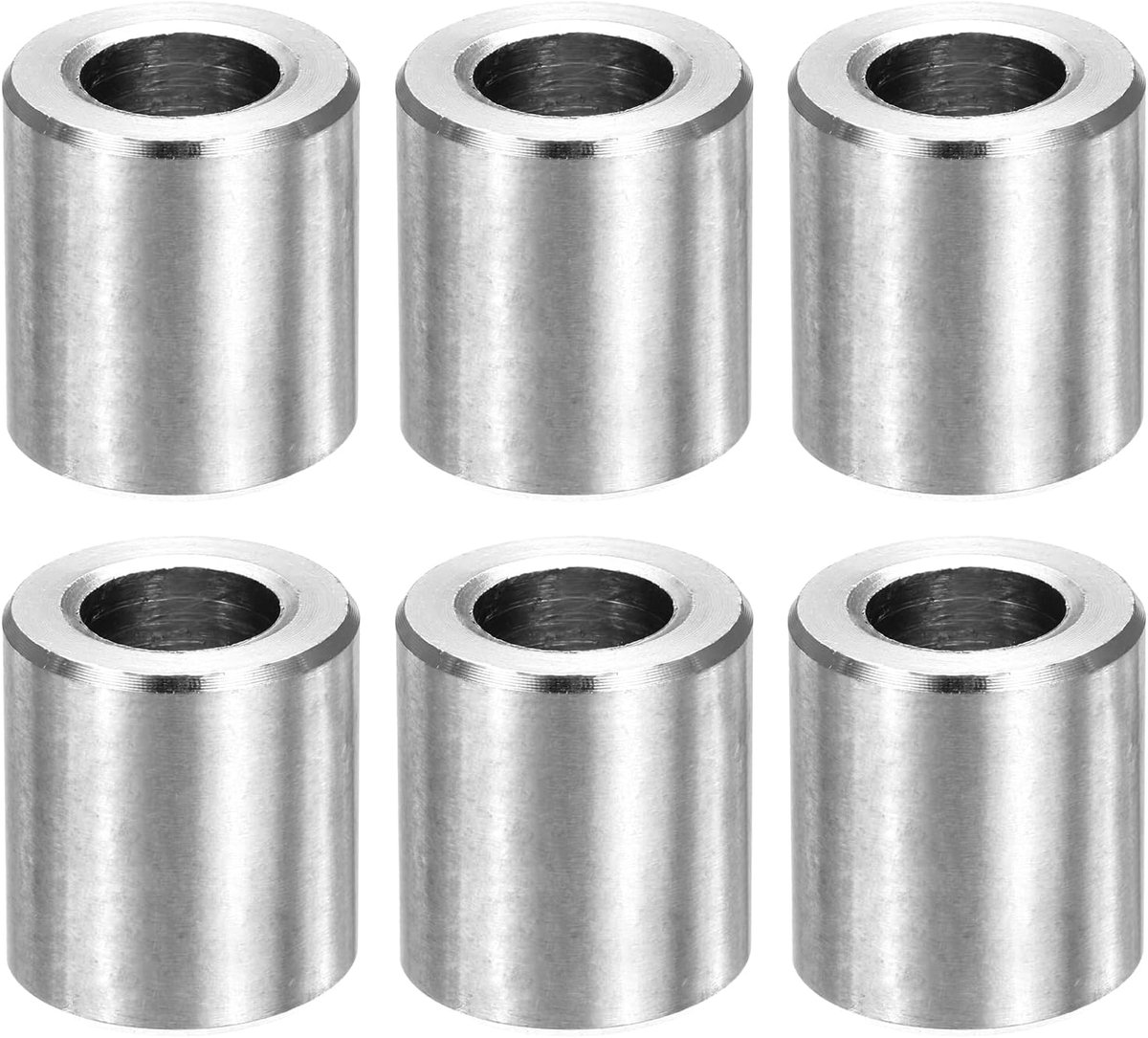 6 stuks M10 ronde afstandhouders kit, 3/8 inch geïsoleerde afstandhouders van roestvrij staal 10 mm IDx18 mm OD x 20 mm L afstandhouders rond, niet-schroefdraadloze bus voor schroeven