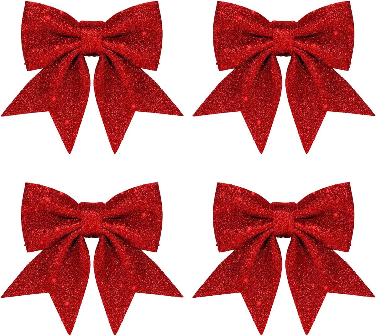 4 stuks glitter kerststrik glitter voor kerstboom decoratie kerst decoratieve strikken pailletten strik voor thuis kerstfeest krans ornament 4,7 x 5,9 inch