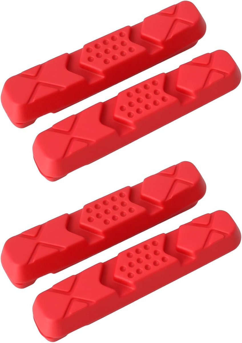 4pcs Bike Brake Pad Inserts Rubber Pad Compatible with BROMPTON, Red