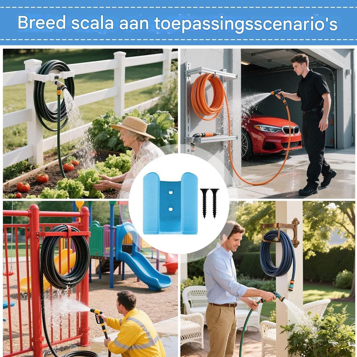 Slanghouder Tuin - Hose Holder Muur - Tuinslang Opbergen - Weerbestendig PP Materiaal - 13.5 x 11 x 6 cm – foto 4