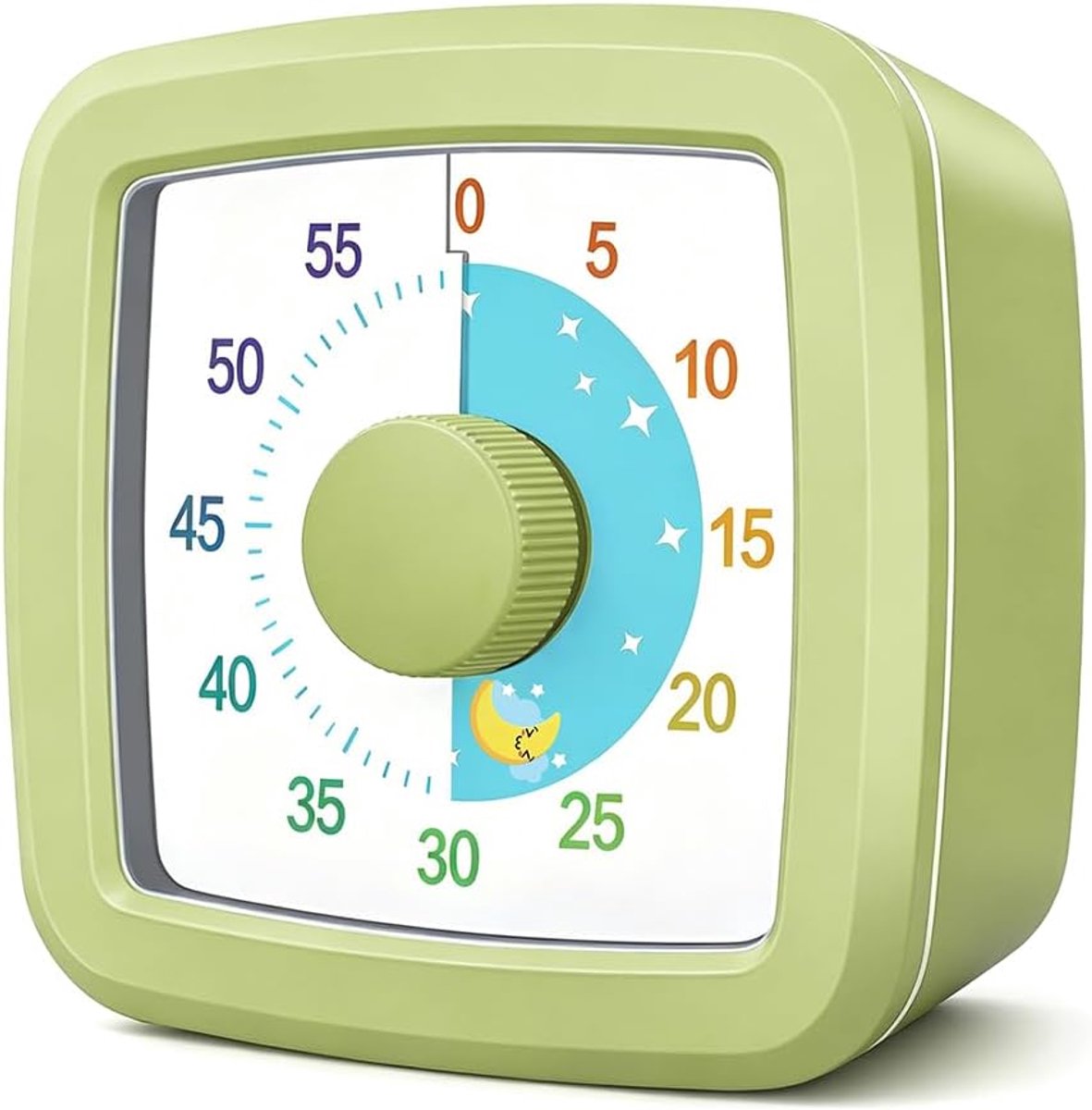 Timer voor kinderen, 60 minuten afteltimer voor klaslokaal, kantoor, keuken, bureautimer voor kinderen, tijdmanagementtools met stille werking, Tomato Time Tool, maan, sterrenhemel