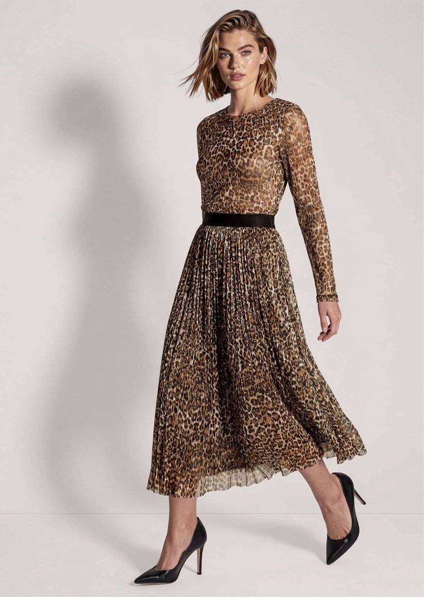 MADELEINE Overhemd Geplisseerd luipaardprint-shirt met glanseffect