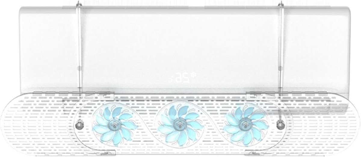 Universele Airco Deflector - Luchtgeleider Raam Unit - Comfort Verhogend - Drievoudige Luchtrichting - Uittrekbaar 86.5 cm - Blauw