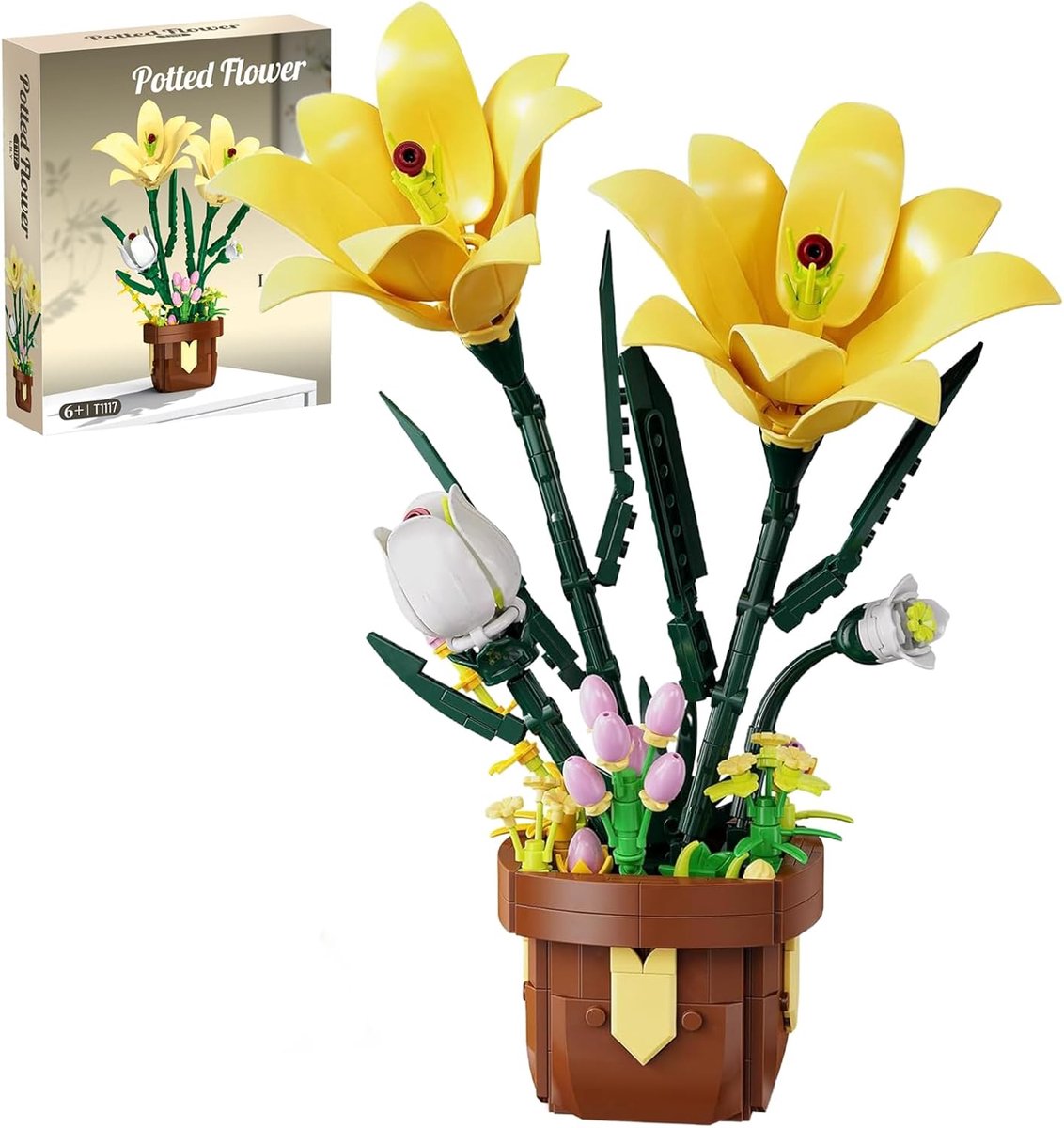 Bouwset met botanische lelie - 326 onderdelen - decoratieve bloemen - voor kunstplanten en interieur - ShopVlot