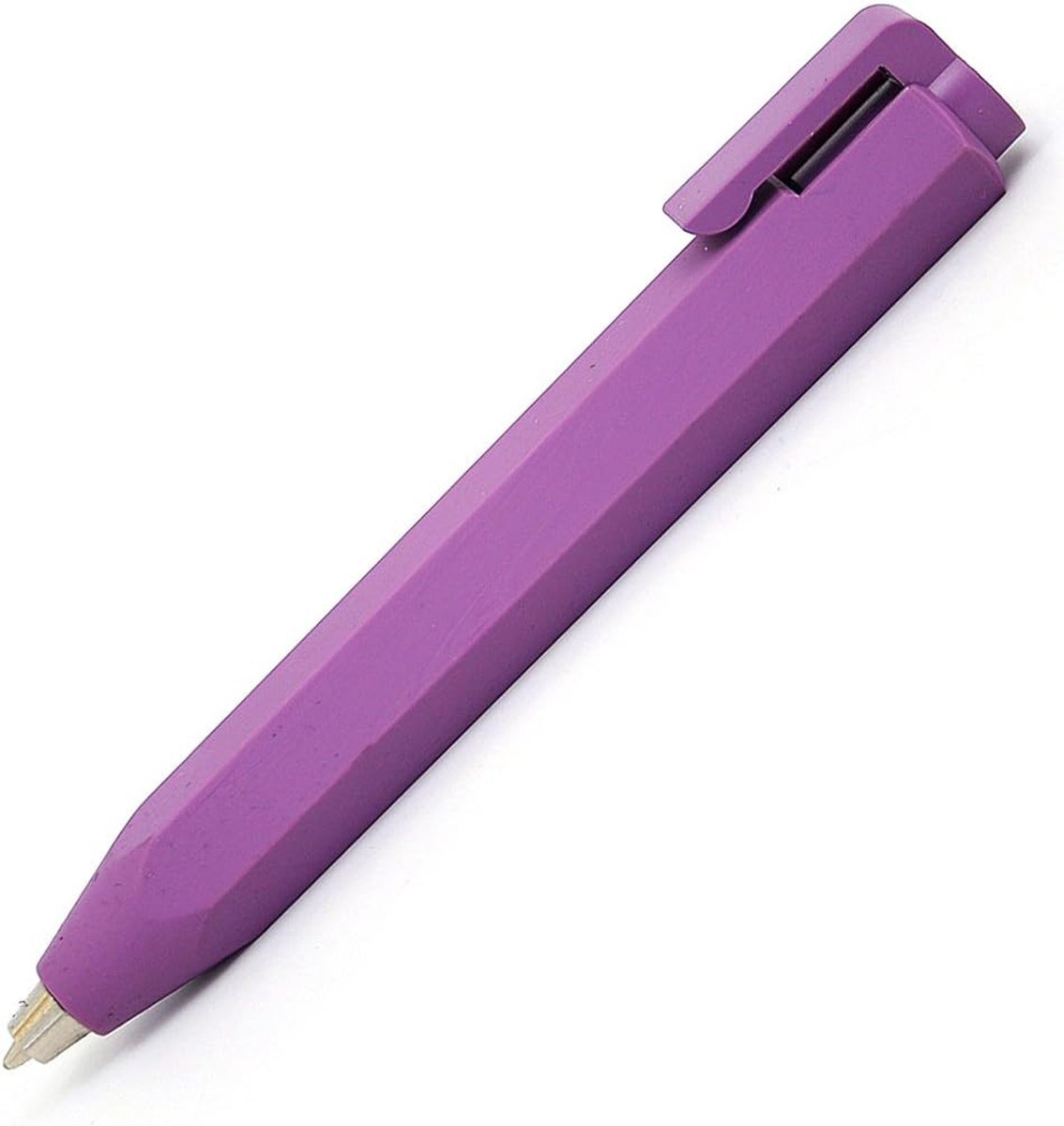 Balpen shorty soft grip - violet - compact formaat - comfortabel schrijven - ShopVlot