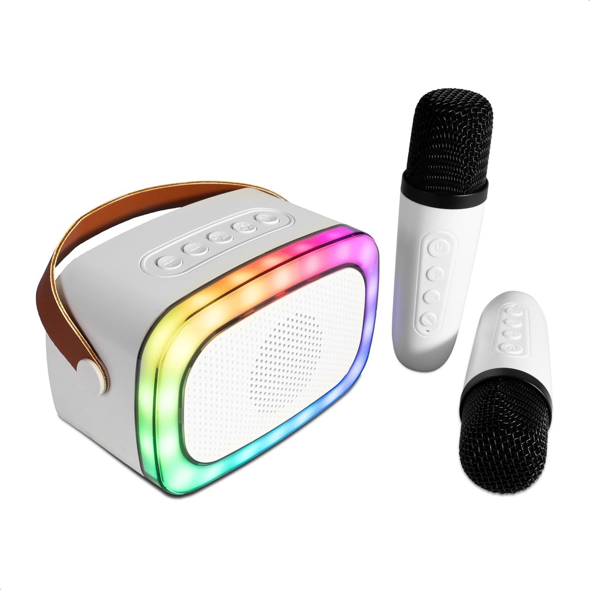 Karaoke speaker - batterijgevoed - met 2 draadloze microfoons - ideaal voor feesten - ShopVlot