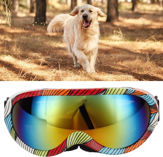 Honden Zonnebril - Hondenbril UV - Oogbescherming Hond - Zacht PVC Frame - 1 Paar - Gestreept Frame — afbeelding 2