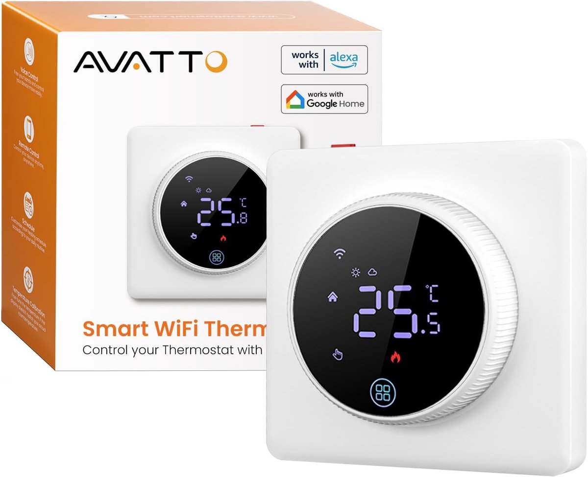 Thermostaat voor Water - Slimme WiFi Thermostaat - Programmeerbaar - Ondersteunt Alexa en Google Home - ShopVlot