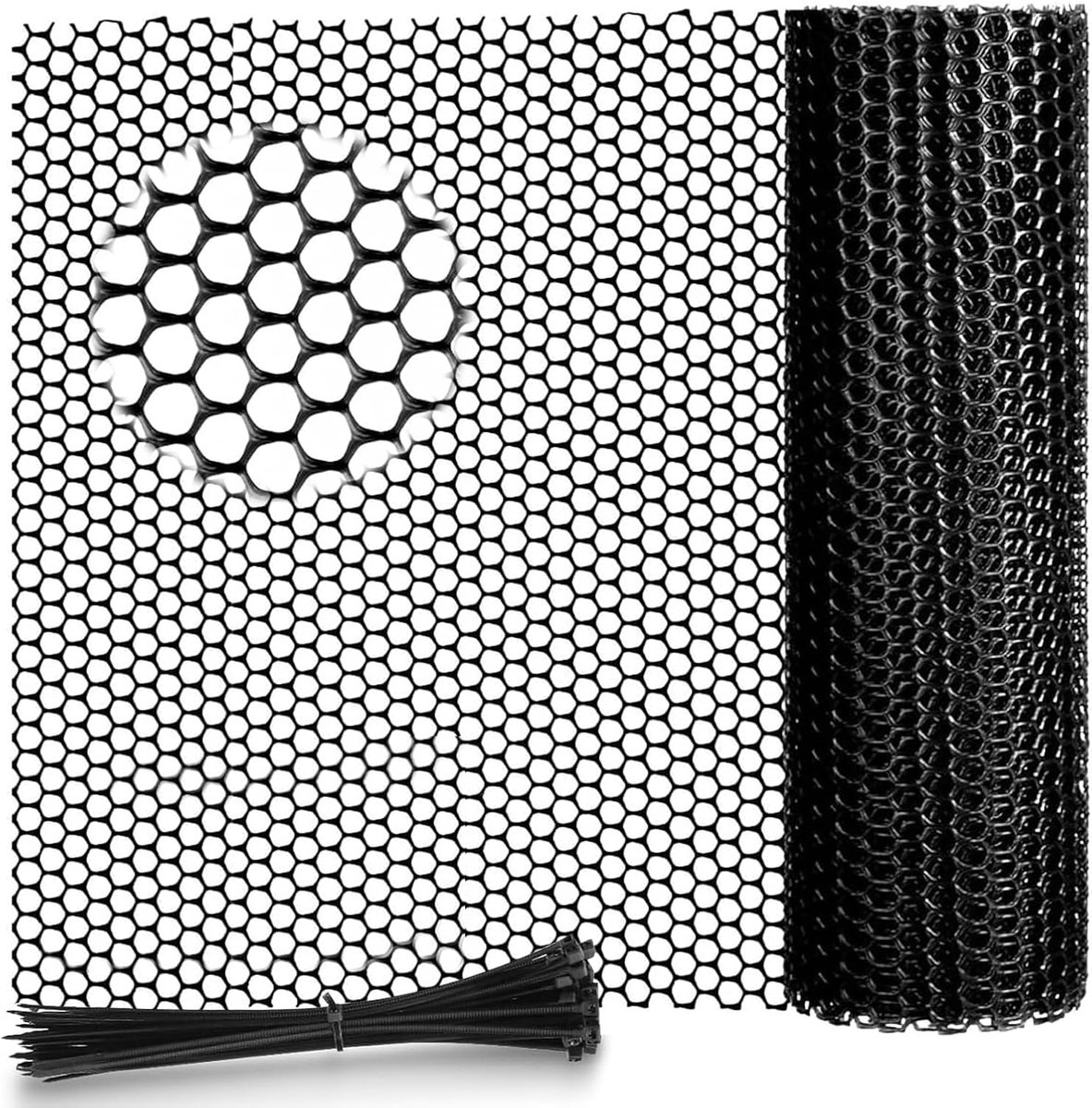 Plastic gaas 40 cm x 6 m - kunststof kippenren draad - weerbestendig en slijtvast - ideaal voor tuinbeveiliging - ShopVlot