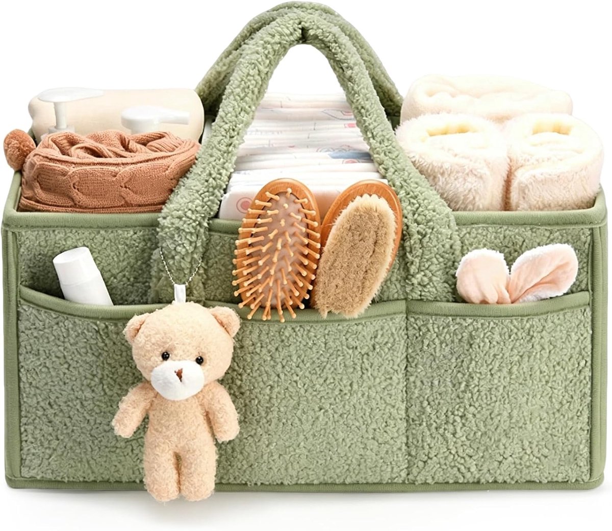 Multifunctionele luier caddy - opbergmand voor baby verzorgingsspullen - met meerdere vakken - ShopVlot