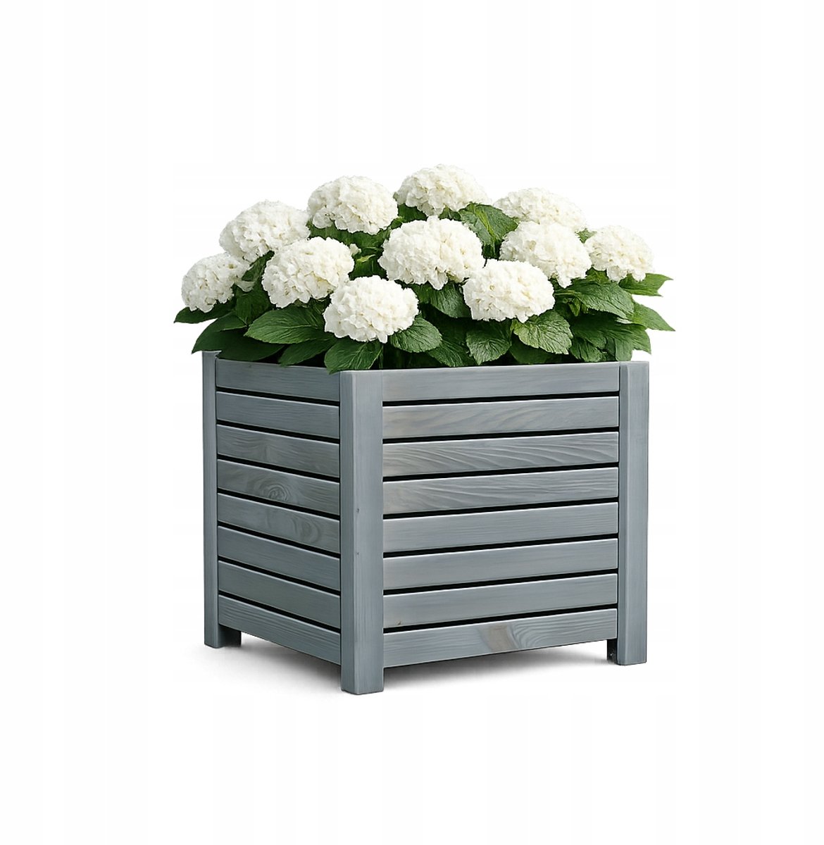 XXL Houten Bloembak 44x44x40cm - Antraciet Grijs