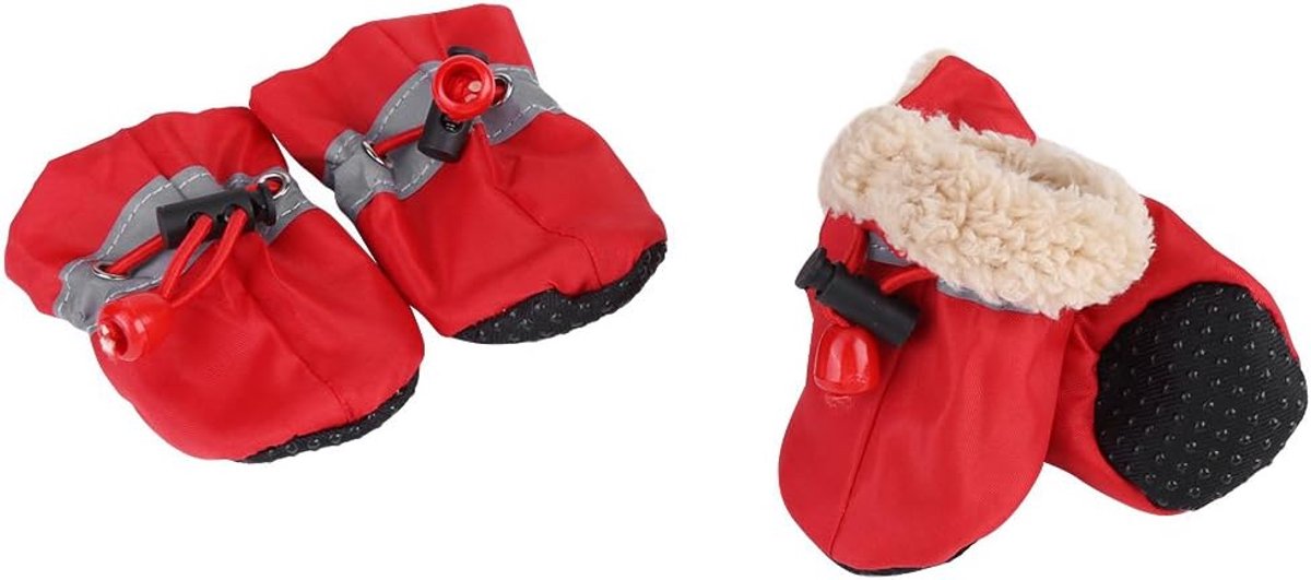 Schoenen, antislip, bescherming voor laarzen, schoenen, pootbescherming met elastiek, bevestigingsband, set, zool, zacht, katoen (#3-rood)